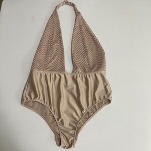 Urban Outfitters Out From Under Bodysuit Large‎ Low Cut Halter Strapless Top